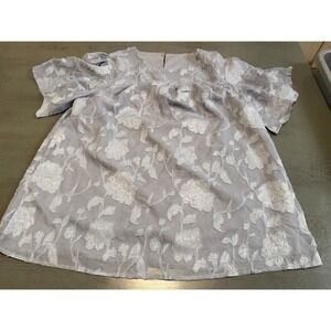 gray silver UNBRANDED plus size shirt blouse 2XL